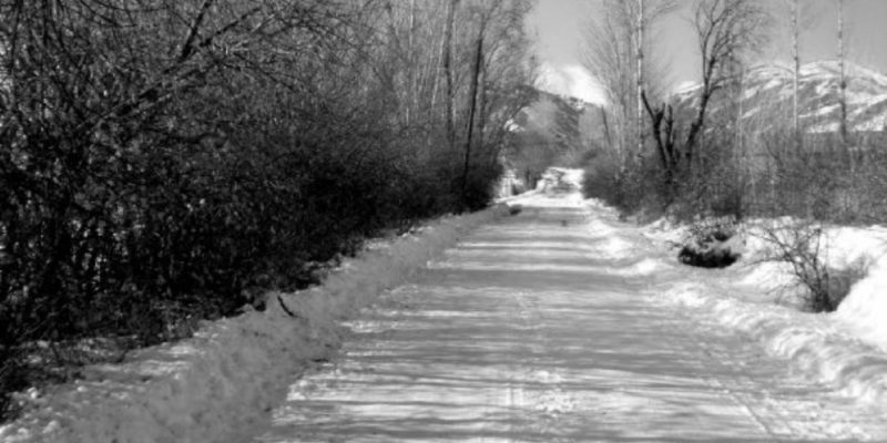 Köyde kış manzarası